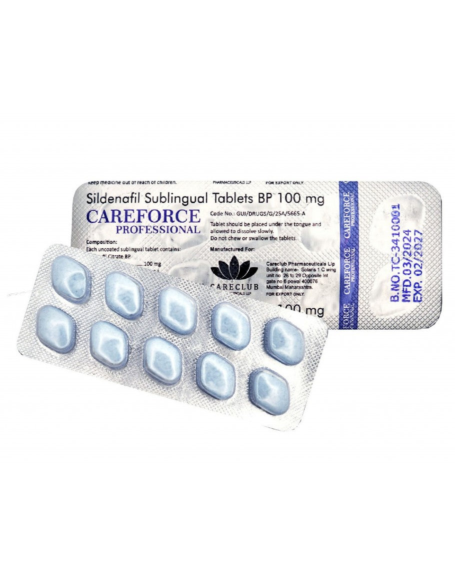 CAREFORCE PROFESSIONAL BP 100 mg Sublinguale (Sildenafil equivalente viagra) 1 blister 10 pillole (scadenza 02/2027)