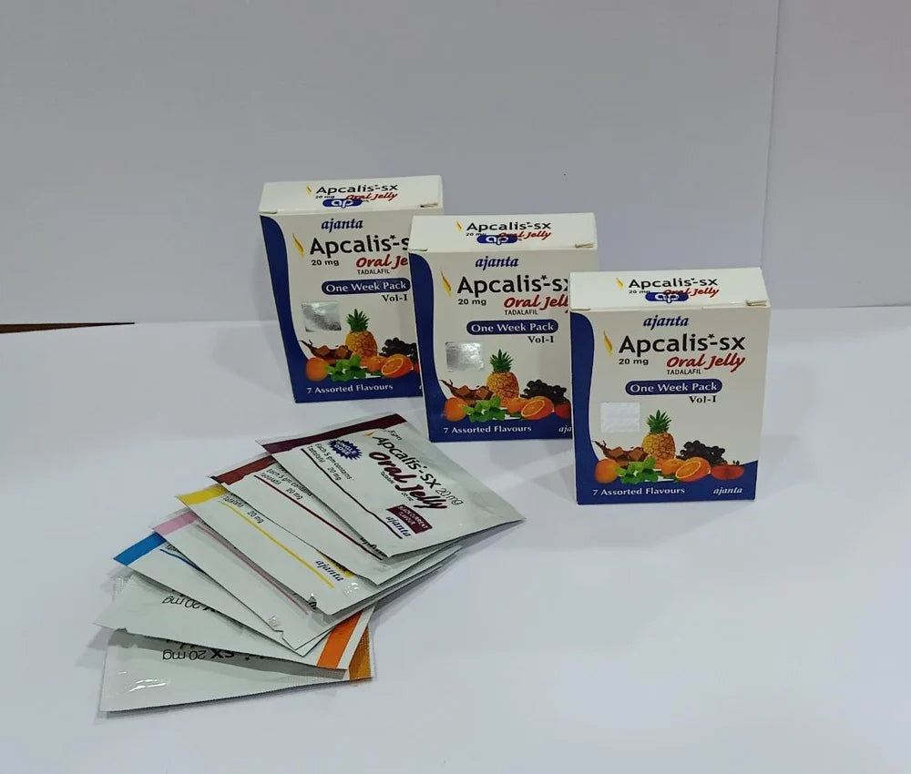 APCALIS-SX 20mg ORAL JELLY  AJANTA  (tadalafil equivalente del cialis) 1 scatola 7 bustine