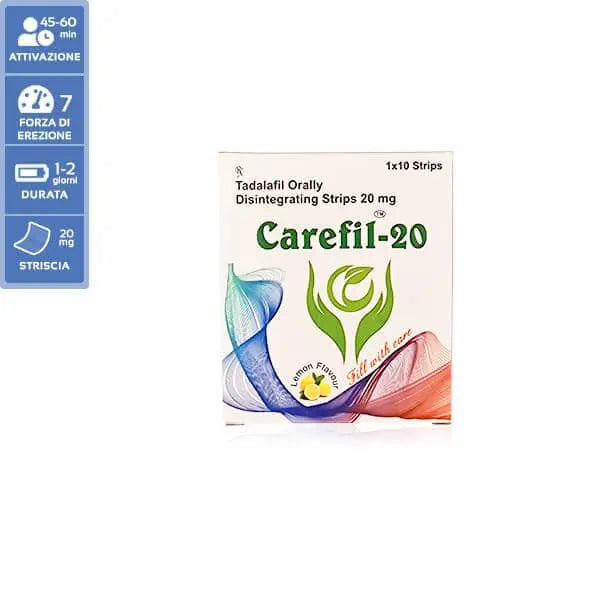 CAREFIL 20mg Orosolubile (Tadalafil equivalente del Cialis) 1 confezione 10 pellicole