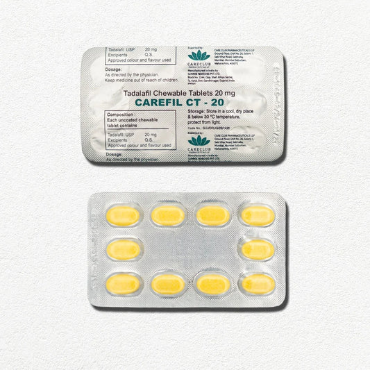 CAREFIL CT- 20mg MASTICABILI (tadalafil equivalente del cialis) 1 confezione 10 compresse scad 01/2027