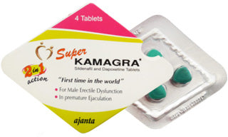 SUPERKAMAGRA 160mg | (100mg di Sildenafil 60mg Dapoxetine Ritardante eiaculazione) | 1 blister 4 pillole