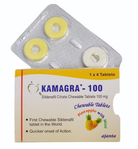 KAMAGRA 100mg Polo | 1 blister 4 Caramelle (Sildenafi equivalente del Viagra)