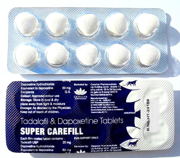 SUPER CAREFILL 80 Mg (20 Mg Tadalafil +60 Mg Dapoxetine) 1 blister 10 pillole